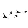 Elegant Black Metal Bird Wall Decor Set (5 Pieces), 100% Metal, Perfect for Home & Office