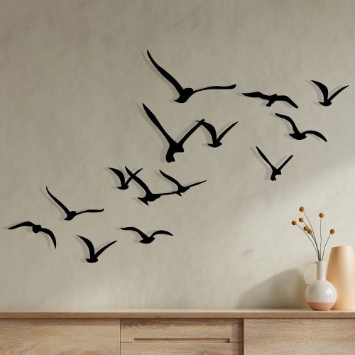 Decorative Metal Wall Birds Set, Black, 100% Metal | 11 Unique Designs, Perfect for Home Decor