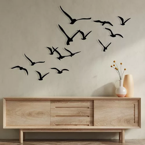 Decorative Metal Wall Birds Set, Black, 100% Metal | 11 Unique Designs, Perfect for Home Decor