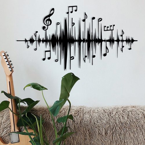 Modern Black Metal Decorative Wall Accessory, 69 x 37 cm