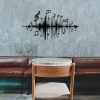 Modern Black Metal Decorative Wall Accessory, 69 x 37 cm