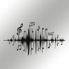 Modern Black Metal Decorative Wall Accessory, 69 x 37 cm