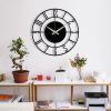 Elegant Black Metal Wall Clock, 48 cm | 100% Metal, 1.2mm