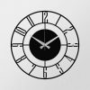 Elegant Black Metal Wall Clock, 48 cm | 100% Metal, 1.2mm