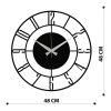 Elegant Black Metal Wall Clock, 48 cm | 100% Metal, 1.2mm