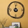 Elegant Black Metal Wall Clock, 48 cm | 100% Metal, 1.2mm
