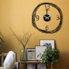 Elegant Black Metal Wall Clock, 48 cm | 100% Metal, 1.2mm