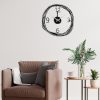 Elegant Black Metal Wall Clock, 48 cm | 100% Metal, 1.2mm