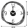 Elegant Black Metal Wall Clock, 48 cm | 100% Metal, 1.2mm