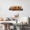 Elegant Wooden Wall Accessory, Black & Walnut, 75.5 x 24.5 cm
