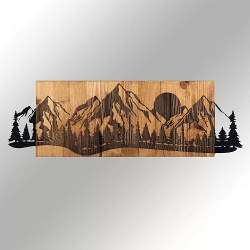 Elegant Wooden Wall Accessory, Black & Walnut, 75.5 x 24.5 cm