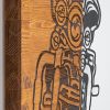 Elegant Wooden Wall Accessory, Black & Walnut, 75.5 x 24.5 cm