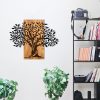 Decorative Wooden Wall Accessory, Black & Walnut, 72x58 cm