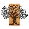 Decorative Wooden Wall Accessory, Black & Walnut, 72x58 cm