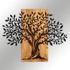 Decorative Wooden Wall Accessory, Black & Walnut, 72x58 cm