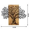 Decorative Wooden Wall Accessory, Black & Walnut, 72x58 cm
