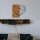 Elegant Wooden Wall Accessory, Black & Walnut, 58 cm
