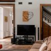 Elegant Wooden Wall Accessory, Black & Walnut, 58 cm
