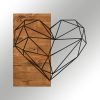 Elegant Wooden Wall Accessory, Black & Walnut, 58 cm