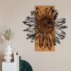 Decorative Wooden Wall Accessory, Black & Walnut, 56x58 cm