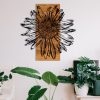 Decorative Wooden Wall Accessory, Black & Walnut, 56x58 cm
