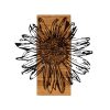 Decorative Wooden Wall Accessory, Black & Walnut, 56x58 cm