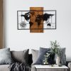 Elegant Wooden Wall Accessory, Black & Walnut, 85x58 cm