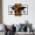 Elegant Wooden Wall Accessory, Black & Walnut, 85x58 cm