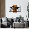 Elegant Wooden Wall Accessory, Black & Walnut, 85x58 cm