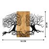Elegant Wooden Wall Accessory, Black & Walnut, 92x58 cm