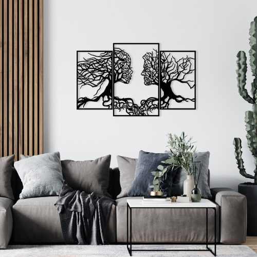Elegant Black Metal Wall Decor, 116 x 71 cm, 1.2mm Thick