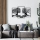 Elegant Black Metal Wall Decor, 116 x 71 cm, 1.2mm Thick