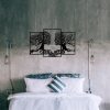 Elegant Black Metal Wall Decor, 116 x 71 cm, 1.2mm Thick