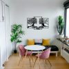 Elegant Black Metal Wall Decor, 116 x 71 cm, 1.2mm Thick