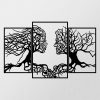 Elegant Black Metal Wall Decor, 116 x 71 cm, 1.2mm Thick