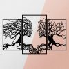 Elegant Black Metal Wall Decor, 116 x 71 cm, 1.2mm Thick