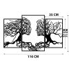 Elegant Black Metal Wall Decor, 116 x 71 cm, 1.2mm Thick