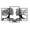 Elegant Black Metal Wall Decor, 116 x 71 cm, 1.2mm Thick
