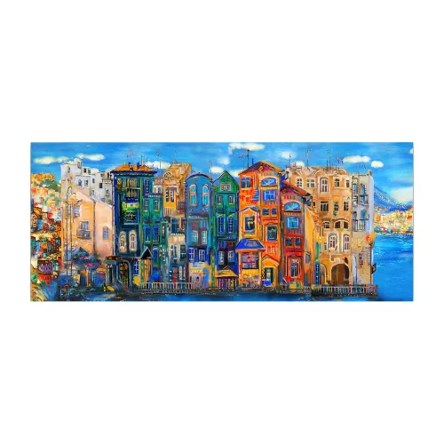 Elegant Canvas Painting, 50 x 120 cm, Wooden Frame