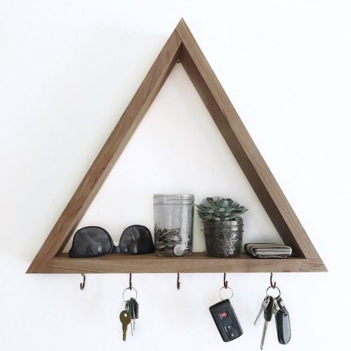 Solid Wood Key Holder, Walnut, 30x30x6 cm | Durable & Stylish