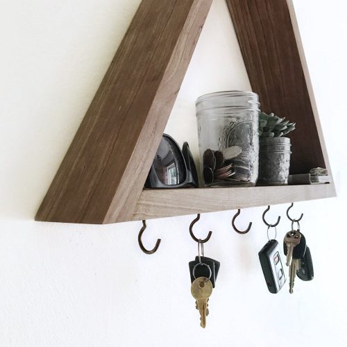 Solid Wood Key Holder, Walnut, 30x30x6 cm | Durable & Stylish