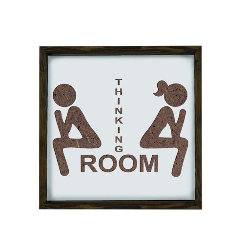 Framed MDF Painting, Brown & White, 34x34 cm | Solid Pine Wood Frame, Elegant Decor for Home