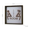 Framed MDF Painting, Brown & White, 34x34 cm | Solid Pine Wood Frame, Elegant Decor for Home