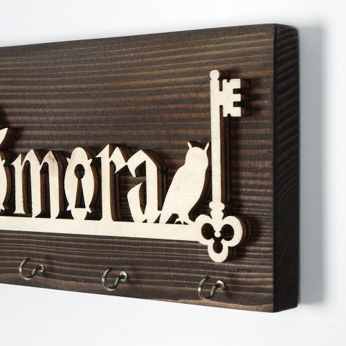 Solid Wood Key Holder, 40 x 14 x 3 cm | Durable & Stylish