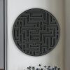 Black Spruce Wood Decorative Wall Accessory, 33x33 cm