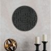 Black Spruce Wood Decorative Wall Accessory, 33x33 cm