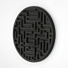 Black Spruce Wood Decorative Wall Accessory, 33x33 cm