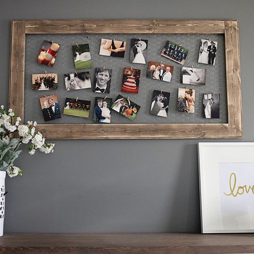 Solid Wood Photo Hanger, Brown, 100 x 60 cm | 2 cm Thick