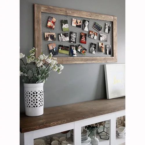 Solid Wood Photo Hanger, Brown, 100 x 60 cm | 2 cm Thick