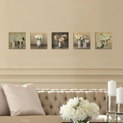 Elegant 5-Piece MDF Wall Art Set, UV Printed, 15 cm